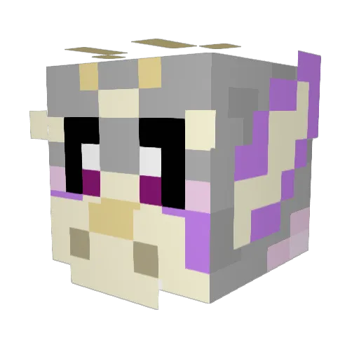 MozzyDragon Minecraft avatar head, 3D render
