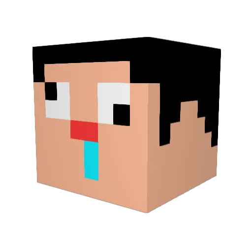 Mp3f Minecraft avatar head, 3D render