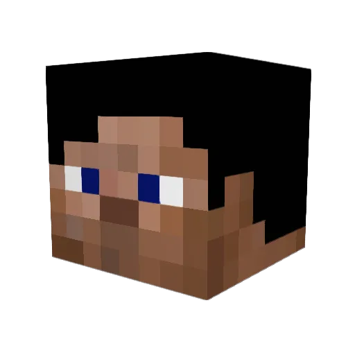 MpGrey Minecraft avatar head, 3D render