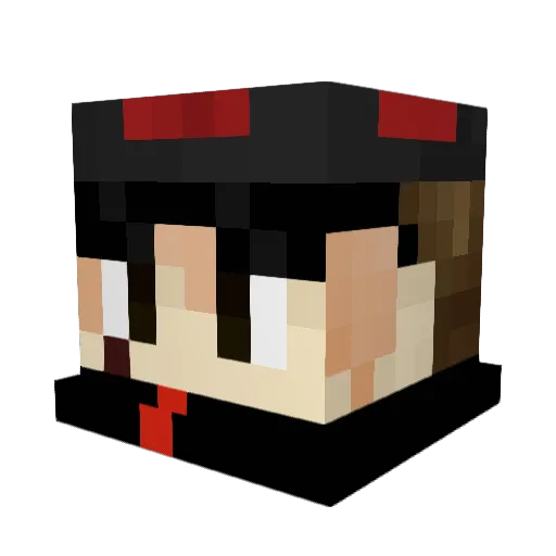 Mpblack Minecraft avatar head, 3D render