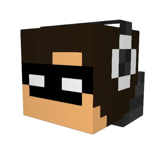 MplexLP Minecraft avatar head, 3D render