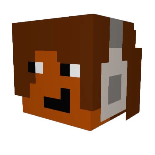 Mpompolonautis Minecraft avatar head, 3D render