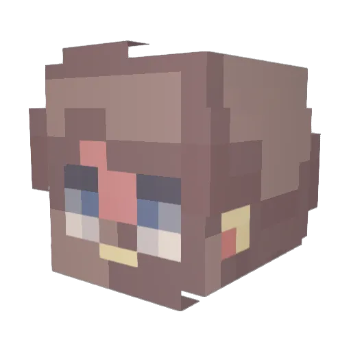 Mqbqwq Minecraft avatar head, 3D render