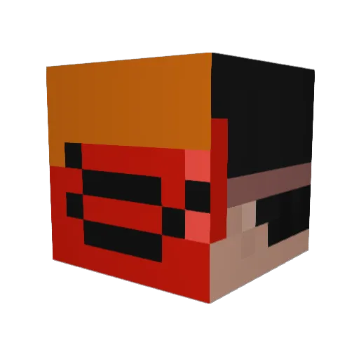Mqmut Minecraft avatar head, 3D render