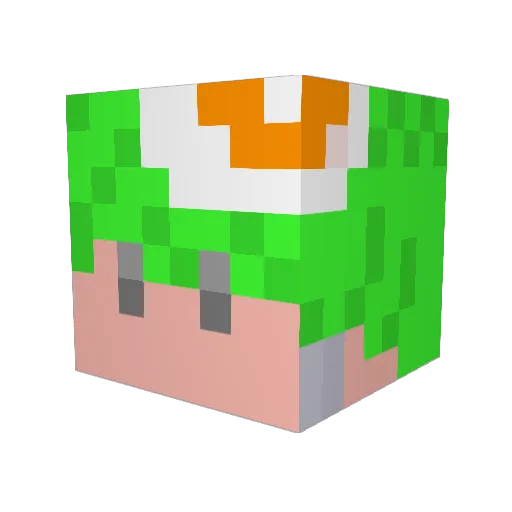 Mqngq Minecraft avatar head, 3D render