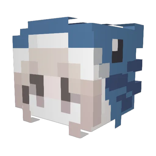Mqrb_ Minecraft avatar head, 3D render