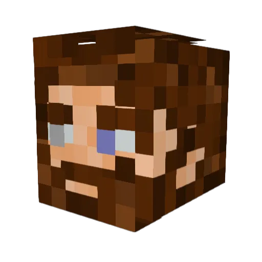Mqtin Minecraft avatar head, 3D render
