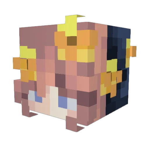 Mquir Minecraft avatar head, 3D render