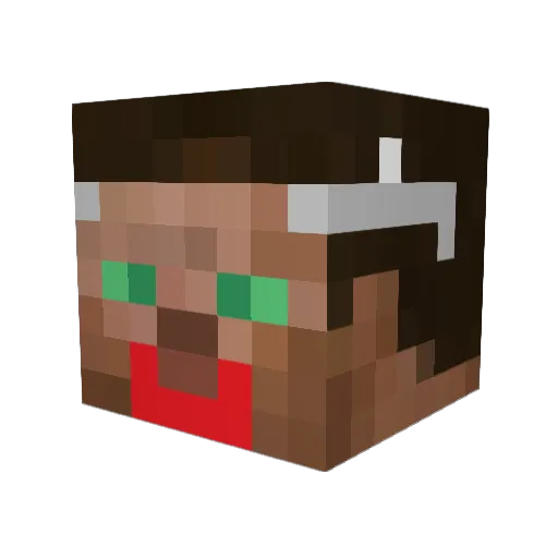 Mr1and2 Minecraft avatar head, 3D render