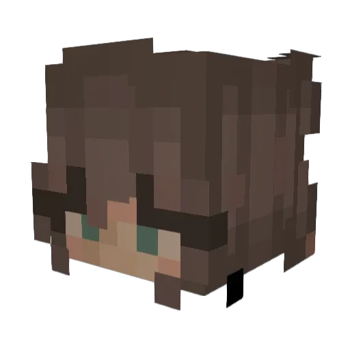 Mr3lla Minecraft avatar head, 3D render