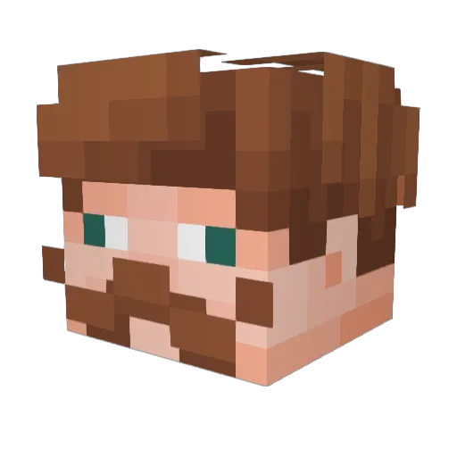 MrBAV Minecraft avatar head, 3D render