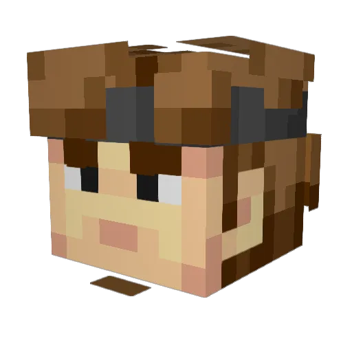 MrBeast_MrBeast Minecraft avatar head, 3D render