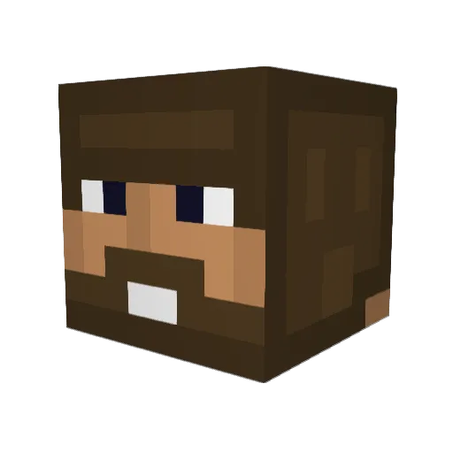 MrBeber Minecraft avatar head, 3D render