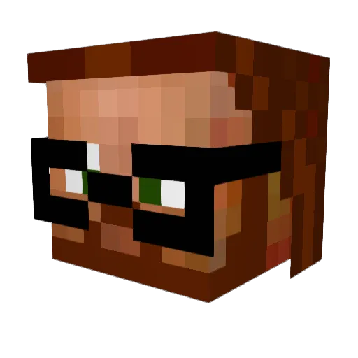 MrBerf Minecraft avatar head, 3D render