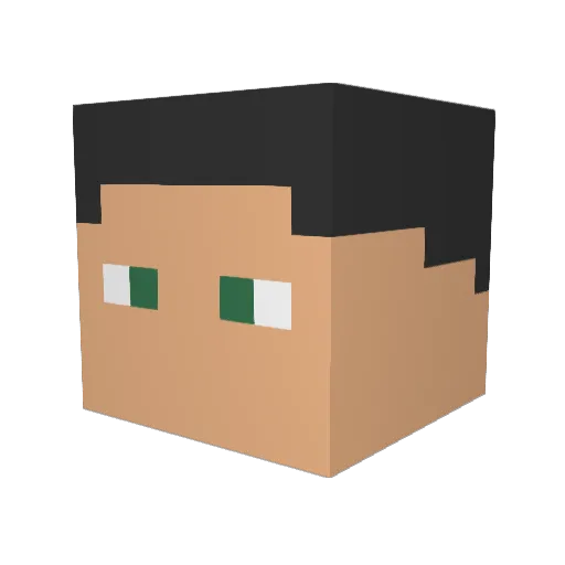 MrBick Minecraft avatar head, 3D render