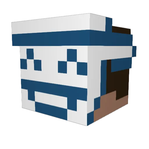 MrBlue21 Minecraft avatar head, 3D render