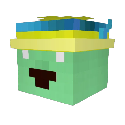 MrBlueButton Minecraft avatar head, 3D render