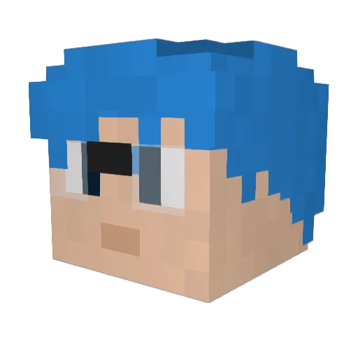 MrBluuSky Minecraft avatar head, 3D render