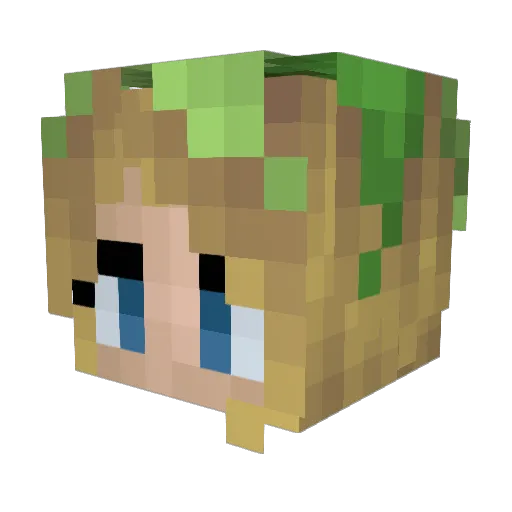 MrBobFlower Minecraft avatar head, 3D render