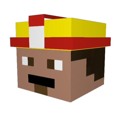 MrBroken17 Minecraft avatar head, 3D render