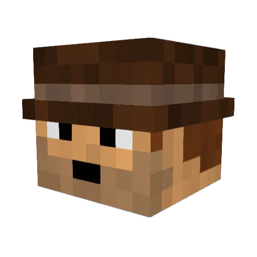 MrBros Minecraft avatar head, 3D render