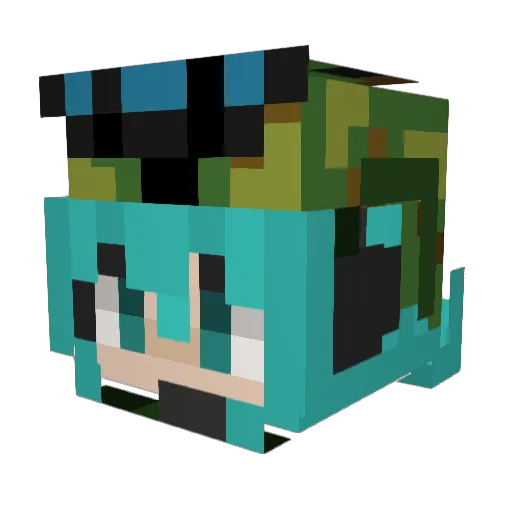 MrBubbleTea Minecraft avatar head, 3D render