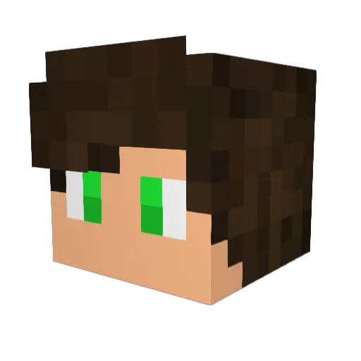 MrCampel Minecraft avatar head, 3D render