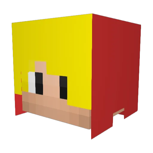 MrCanPower Minecraft avatar head, 3D render