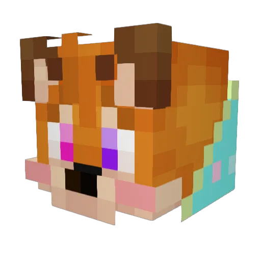 MrCandyFox Minecraft avatar head, 3D render