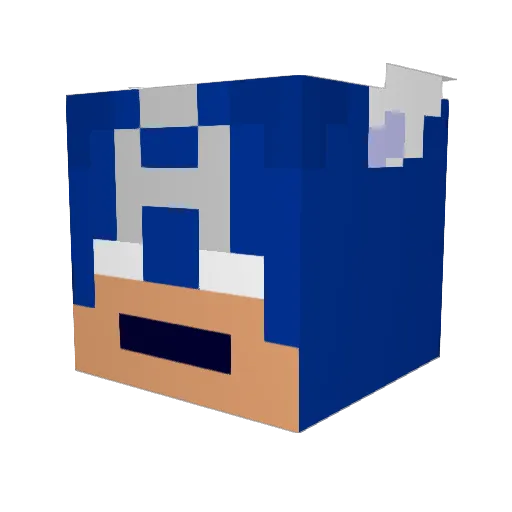 MrCaptainA Minecraft avatar head, 3D render