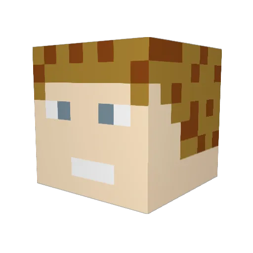 MrCash1 Minecraft avatar head, 3D render