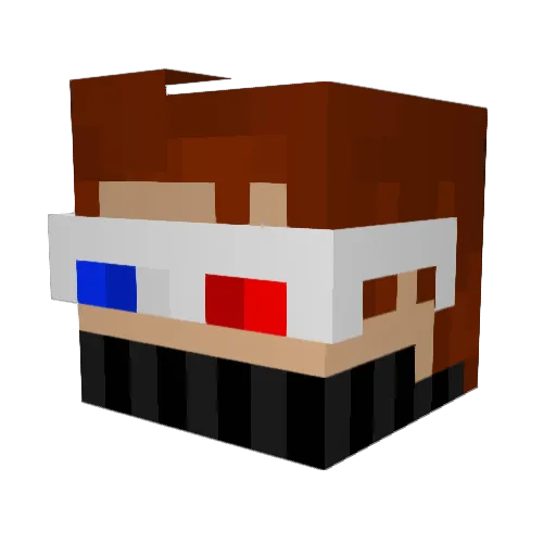 MrCaspa Minecraft avatar head, 3D render