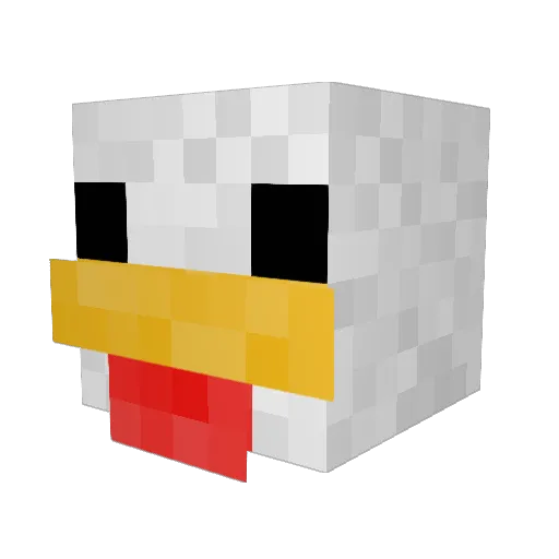 MrChinken Minecraft avatar head, 3D render