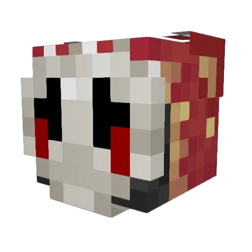 MrClown Minecraft avatar head, 3D render