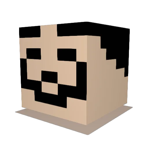 MrCluckles Minecraft avatar head, 3D render
