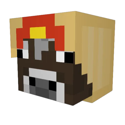 MrCowGaming Minecraft avatar head, 3D render