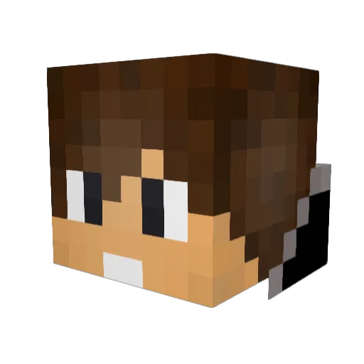 MrCunha Minecraft avatar head, 3D render