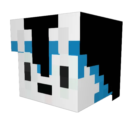 MrDarknessWolf Minecraft avatar head, 3D render