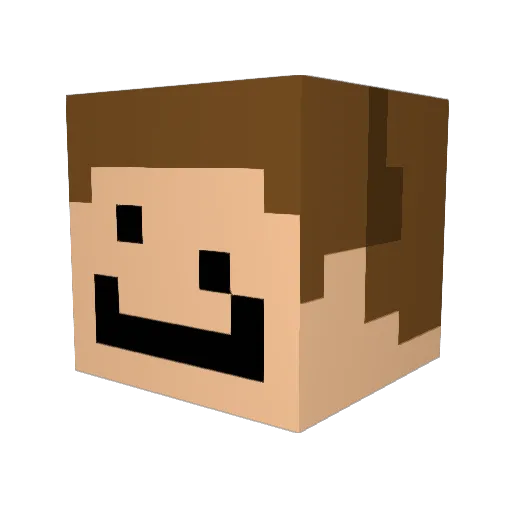 MrDauterive Minecraft avatar head, 3D render