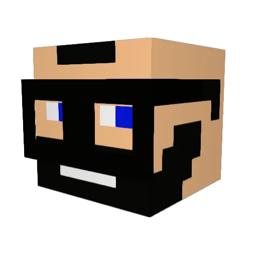 MrDzidekPL Minecraft avatar head, 3D render