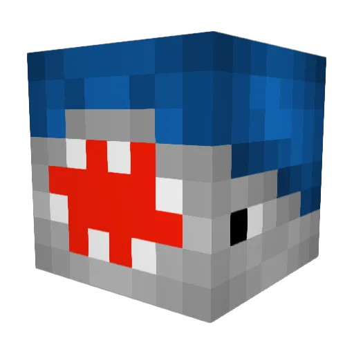 MrFins Minecraft avatar head, 3D render