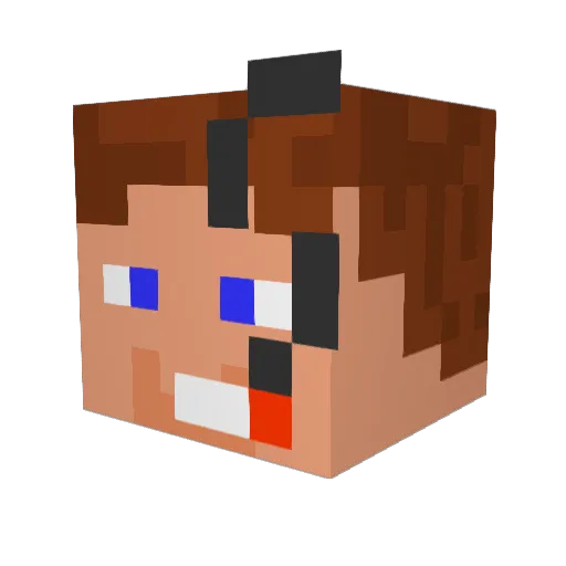 MrFiredUp Minecraft avatar head, 3D render