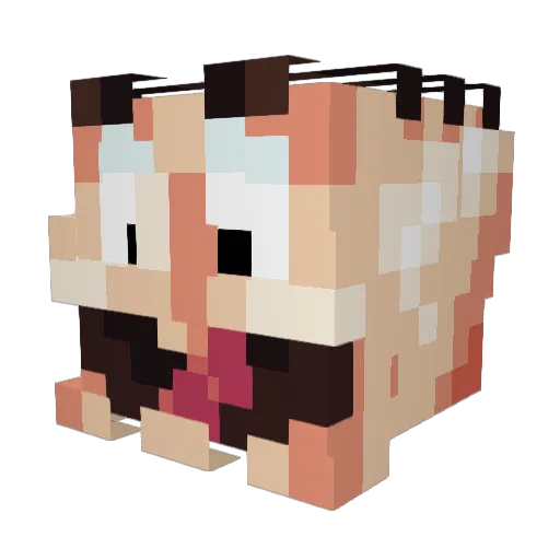 MrFlaffy Minecraft avatar head, 3D render