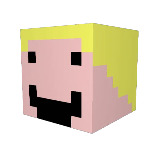 MrFlp Minecraft avatar head, 3D render