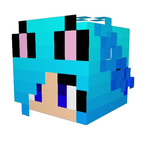 MrFluffyZapp Minecraft avatar head, 3D render