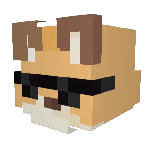 MrFoxik Minecraft avatar head, 3D render