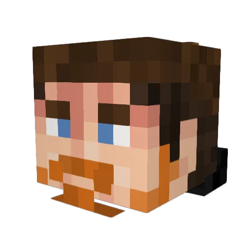 MrFoxy Minecraft avatar head, 3D render