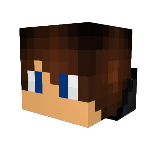 MrFruksYT Minecraft avatar head, 3D render