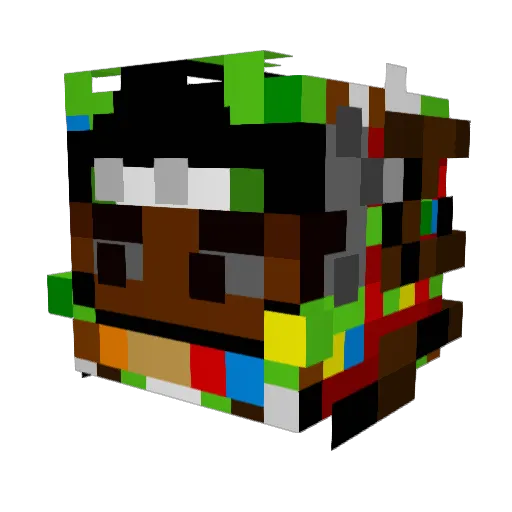 MrGeebers Minecraft avatar head, 3D render