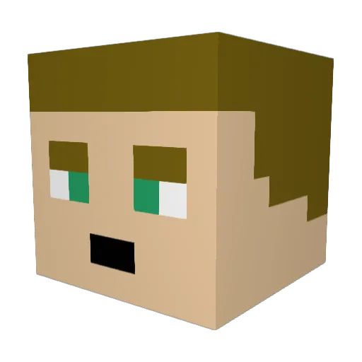 MrGibbsx4 Minecraft avatar head, 3D render